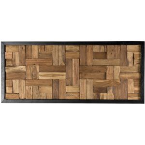 MACABANE Decoration murale rectangulaire mozaïc bois teck recycle nature 46x106