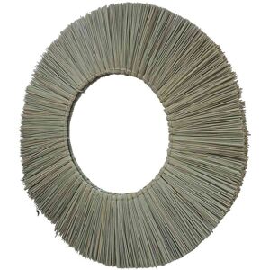 Decoclico Miroir rond en paille de mendong -60.000x3.500 cm - Beige - Fibres