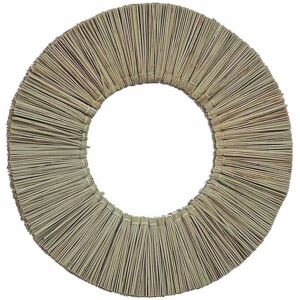 Decoclico Miroir rond en paille de mendong -40.000x3.500 cm - Beige - Fibres