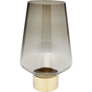 Kare Design Vase en verre marron et acier doré H40