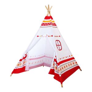 Sunny Tipi pour enfant rouge et blanc lumineux avec LED Rouge 120x160x120cm