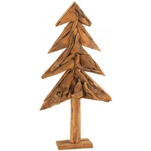 LANADECO Arbre morceaux de bois teck naturel H120cm