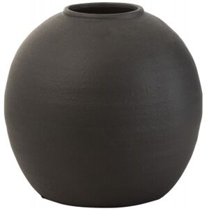 LANADECO Vase rond ciment noir H28cm