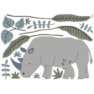 Lilipinso Planche de stickers décor l les rhinos multicolore Multicolore 90x0x64cm