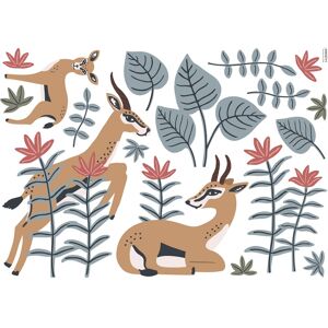 Lilipinso Planche de stickers decor l les gazelles multicolore