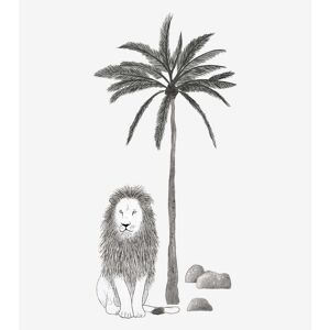 Lilipinso Sticker arbre et lion en vinyle mat 59 x 126 cm Gris 126x0x59cm