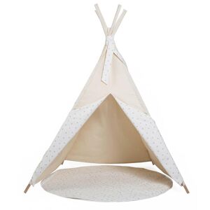 Wookids Tipi enfant beige STARS blanc Blanc 125x150x125cm