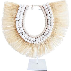 My Bliss Home Collier en fibre naturel d'abaca, blanc L45 x H35 cm