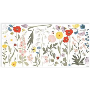 Lilipinso Stickers fleurs sauvages en vinyle mat Multicolore 64 x 130 cm Multicolore 130x64cm