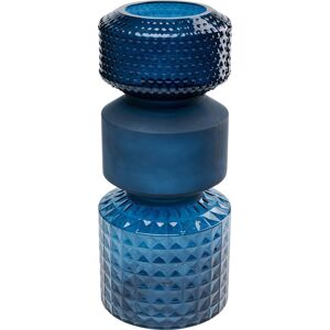 Kare Design Vase en verre bleu brillant et mat H42