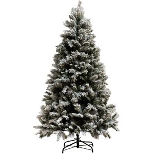 LANADECO Sapin de Noël plastique enneigé vert H193cm