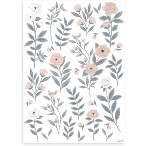 Lilipinso Stickers champs de Roses en vinyle mat bleu 64 x 90 cm Bleu 90x64cm