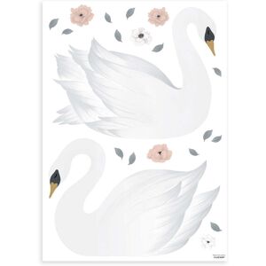 Lilipinso Stickers cygnes en vinyle matbBlanc 64 x 90 cm Blanc 90x64cm