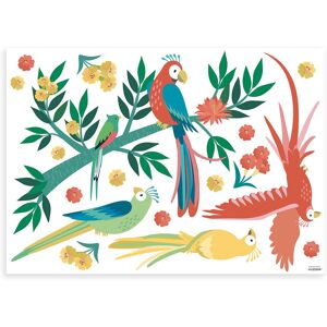 Lilipinso Stickers les perroquets en vinyle mat 64 x 90 cm Multicolore 90x64cm