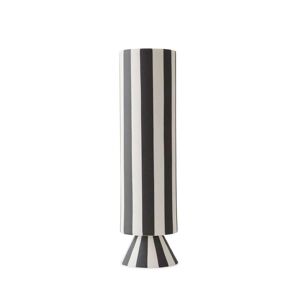 OYOY Living Design Vase blanc et noir 100% gres Ø8,5xH31cm