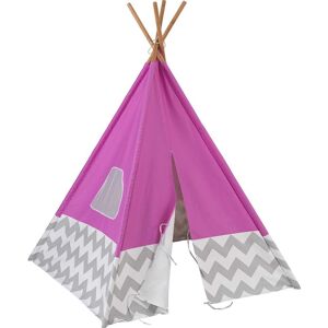 KidKraft Tipi enfant en toile et bambou rose Rose 122x162x122cm