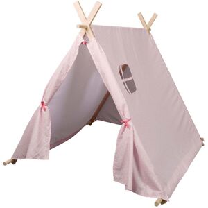 The Home Deco Kids Tente enfant en tissu 105 cm little world rose et blanc