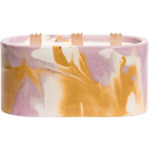 Junny Bougie xxl tie&dye en beton rose et jaune parfum fleur de coton