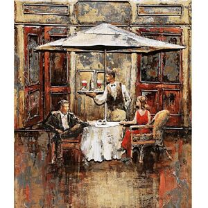 DECO-MURALE.shop Tableau relief en metal brasserie ancienne 70x60