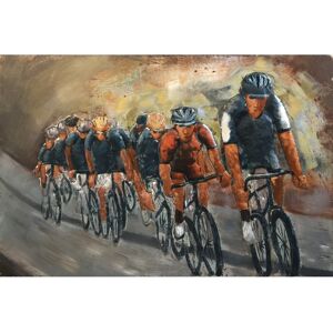 DECO-MURALE.shop Tableau relief en metal course cycliste 120x80