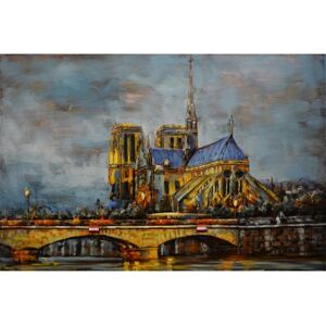 DECO-MURALE.shop Tableau relief en metal notre dame de paris 120x80