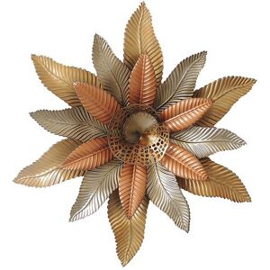 DECO-MURALE.shop Decoration murale en metal fleur cuivree 63x56x7