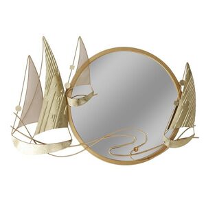 DECO-MURALE.shop Decoration murale en metal miroir et voiliers 78x53x4