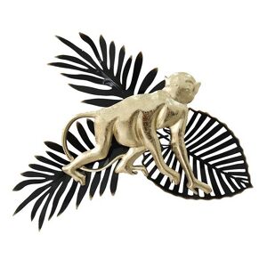 DECO-MURALE.shop Decoration murale en metal singe dore 44x35x4