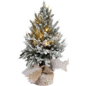 LANADECO Sapin de Noel decoratif a led en plastique vert 20x20x45 cm