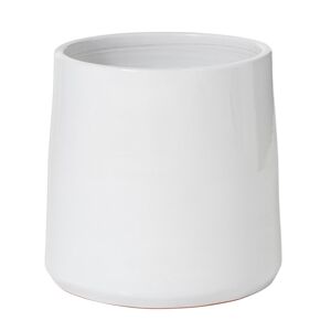 LANADECO Cache pot en ceramique blanc 26x26x25 cm