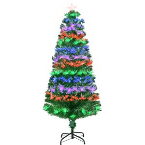 Homcom Sapin de Noël artificiel lumineux fibre optique LED multicolore - Publicité