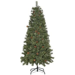 Homcom Sapin de Noel artificiel H.180 cm - aspect Nordmann - 28 pommes de pin