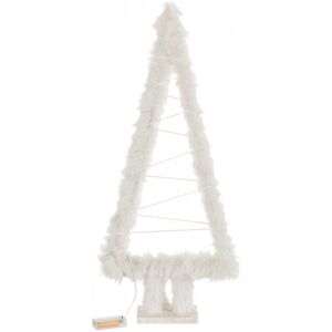 LANADECO Sapin de noel decoratif en bois blanc 30x10x72 cm