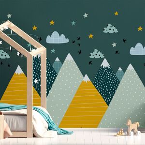 Ambiance Sticker Stickers enfant montagnes scandinaves ziska 120x180cm Multicolore 180x120cm