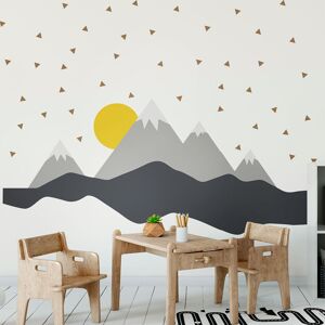 Ambiance Sticker Stickers enfant montagnes scandinaves nordika 90x135cm Multicolore 135x90cm