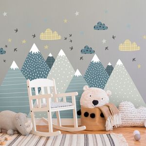 Ambiance Sticker Stickers enfant montagnes scandinaves alika 110x165cm Multicolore 165x110cm