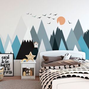 Ambiance Sticker Stickers enfant montagnes scandinaves parka 110x165cm Multicolore 165x110cm