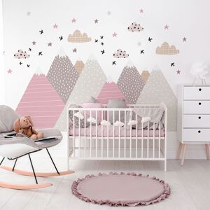 Ambiance Sticker Stickers enfant montagnes scandinaves jenika 120x180cm Multicolore 180x120cm