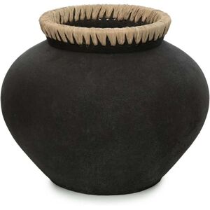 Bazar Bizar Vase en terre cuite noir naturel H27