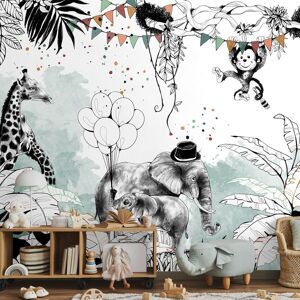 Acte Deco Papier peint panoramique enfant cirque de la jungle 425 x 250 cm coule Multicolore 425x250x1cm