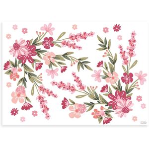 Lilipinso Stickers muraux bouquets de fleurs en vinyle mat rose Rose 90x64cm