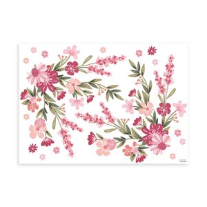 Lilipinso Stickers muraux bouquets de fleurs en vinyle mat rose