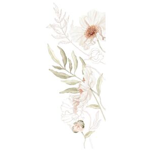 Lilipinso Grand sticker fleurs de coquelicot en vinyle mat (46 x 111 cm) Rose 46x0x11cm