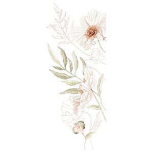 Lilipinso Grand sticker fleurs de coquelicot en vinyle mat (46 x 111 cm)