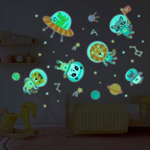 Ambiance Sticker Stickers mural phosphorescents lumineux aventuriers 165x120cm Multicolore 120x165cm