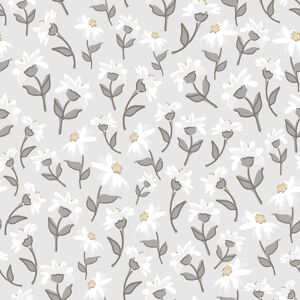 Lilipinso Papier peint dancing daisies gris Gris 1000x0x50cm