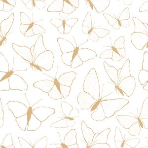 Lilipinso Papier peint butterflies jaune Jaune 1000x0x50cm