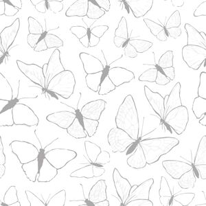 Lilipinso Papier peint butterflies gris