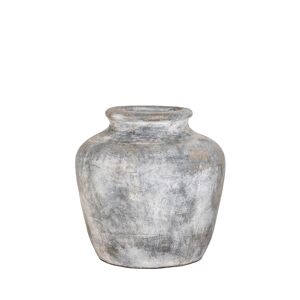 House Nordic Vase en terre cuite a effet vieilli H30cm gris