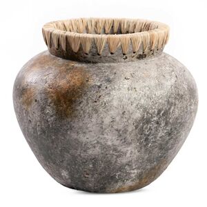 Bazar Bizar Vase en terre cuite antique gris H27